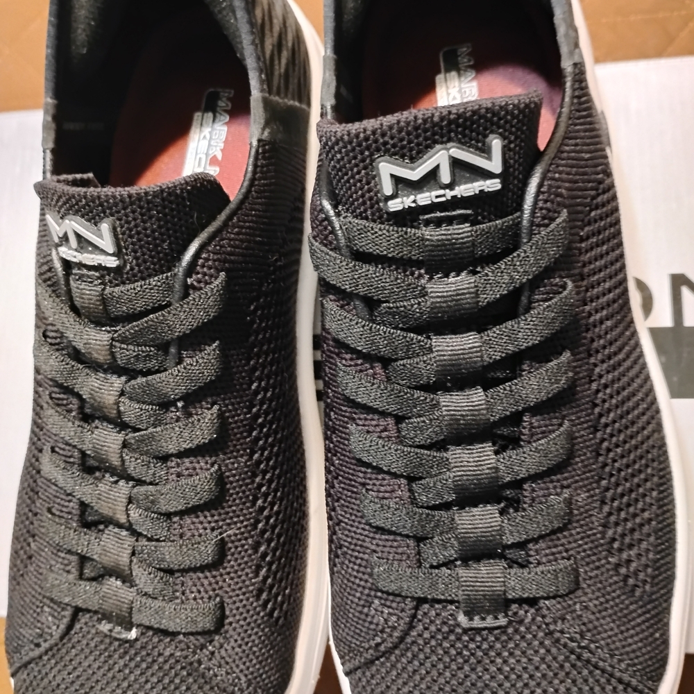 Skechers Black Textured Lace-Up Sneakers